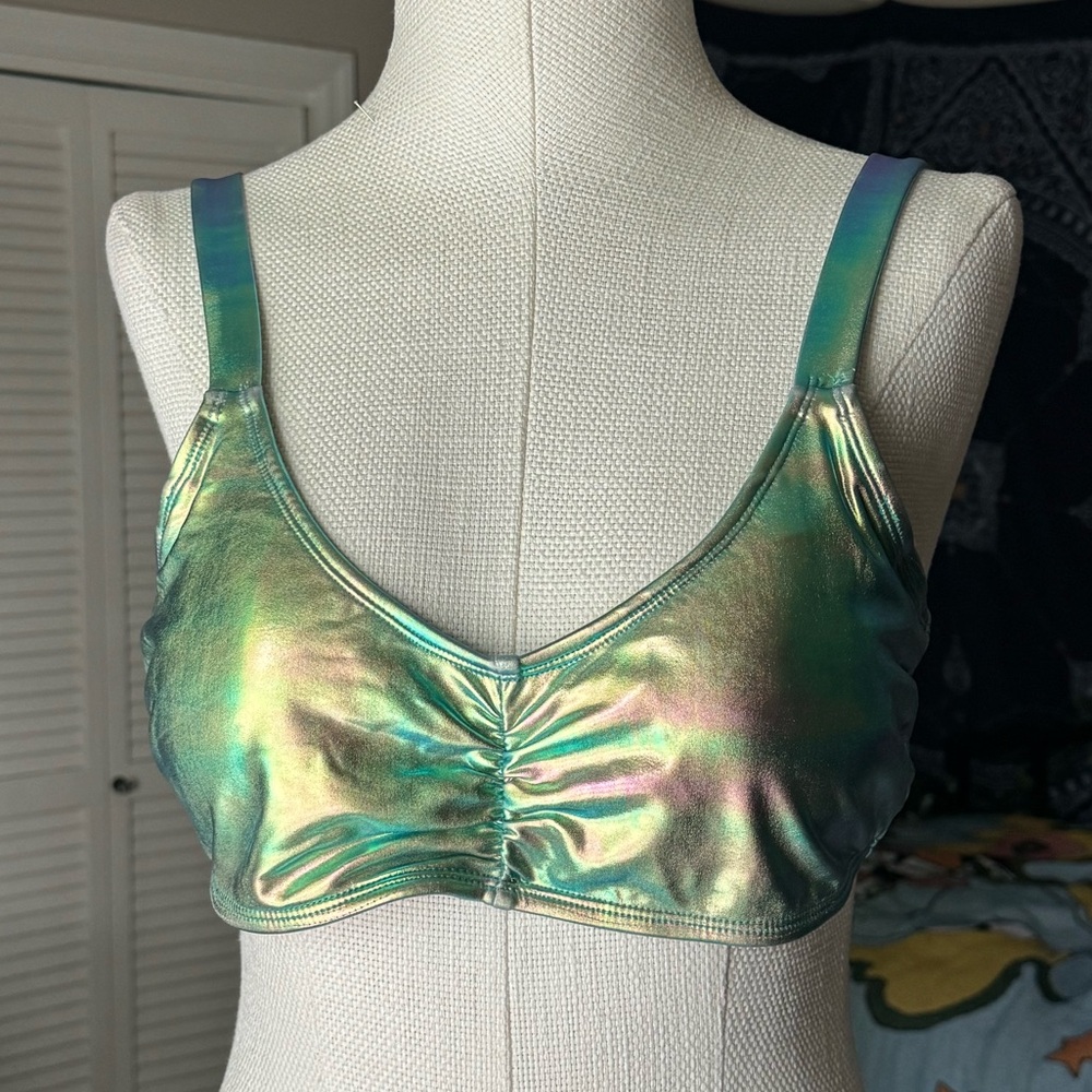metallic bikini top
